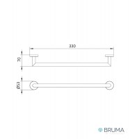 MEDIDAS TOALLERO BARRA 300mm MARIS BRUMA